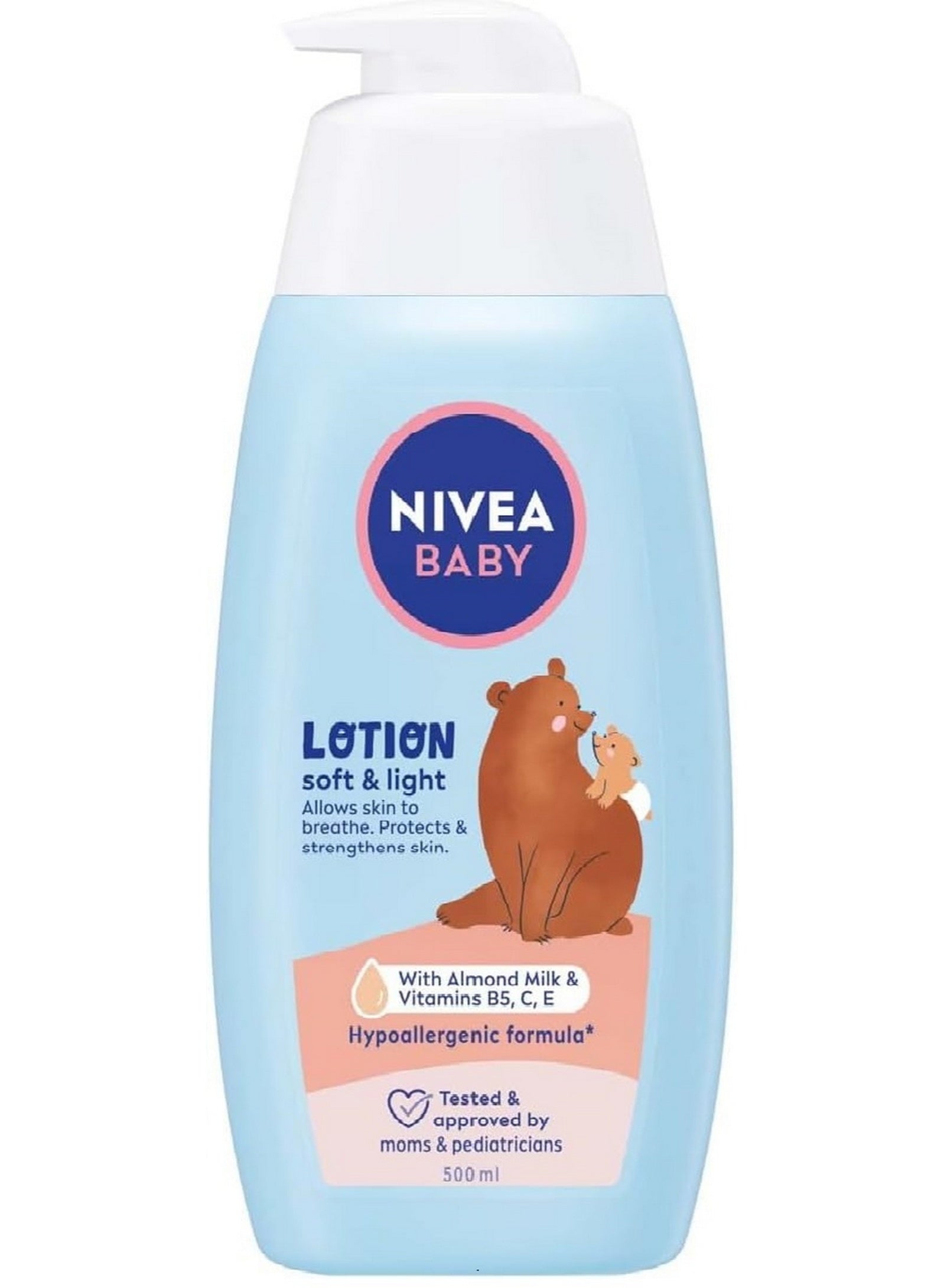 Nivea Moisturizing Lotion Soft and Light with Aloe Vera, Almond Milk and Vitamins B5, C & E for Sensitive Skin 500 ML